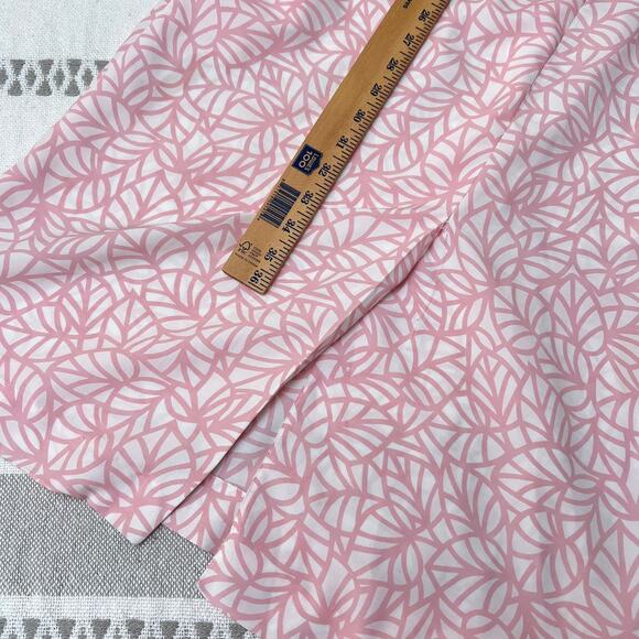 Vintage Coquette Leaf Print Long Sleeve Button Shirt Dress Balletcore Women's 8 - Picture 4 of 12